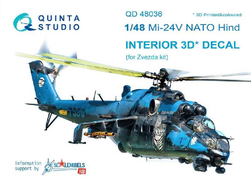 Mi-24v Nato (Black Panels) 3d-printed & Coloured Interior On Decal Paper - image 1