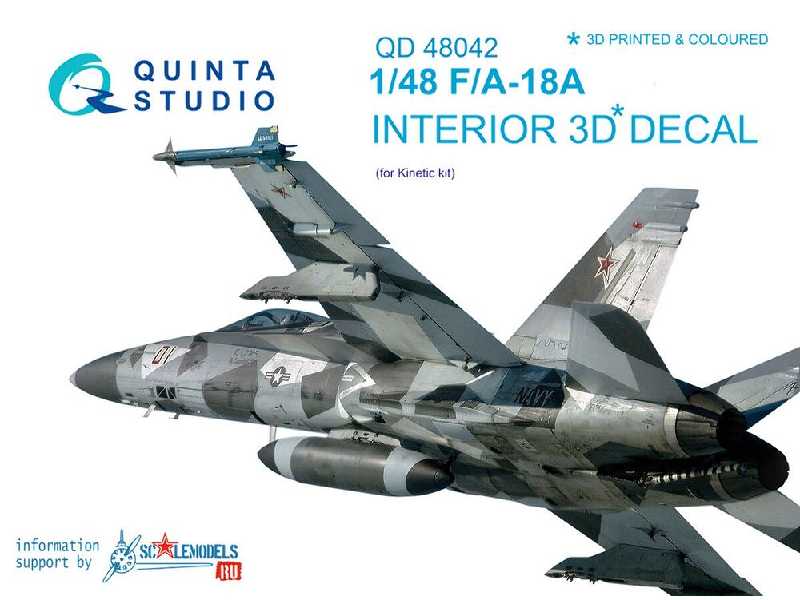 F/A-18a 3d-printed & Coloured Interior On Decal Paper - image 1