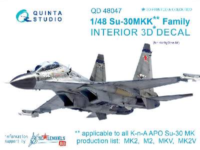 Su-30mkk 3d-printed & Coloured Interior On Decal Paper 2 - image 1