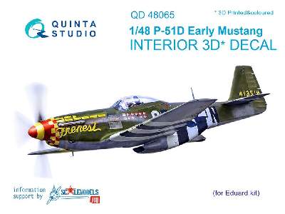 P-51d (Early) 3d-printed & Coloured Interior On Decal Paper - image 1
