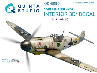 Bf 109f-2/F-4 3d-printed & Coloured Interior On Decal Paper - image 1