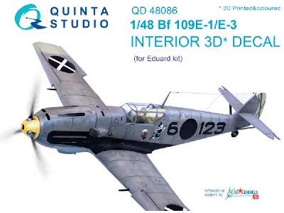 Bf 109e-1/E-3 3d-printed & Coloured Interior On Decal Paper - image 1