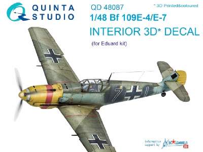 Bf 109e-4/E-7 3d-printed & Coloured Interior On Decal Paper - image 1