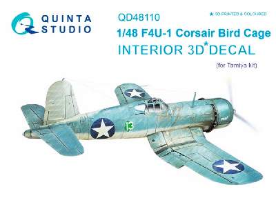 F4u-1 Corsair Bird Cage 3d-printed And Coloured Interior On Decal Paper - image 1