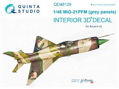 Mig-21pfm (Grey Color Panels) 3d-printed & Coloured Interior On Decal Paper - image 1