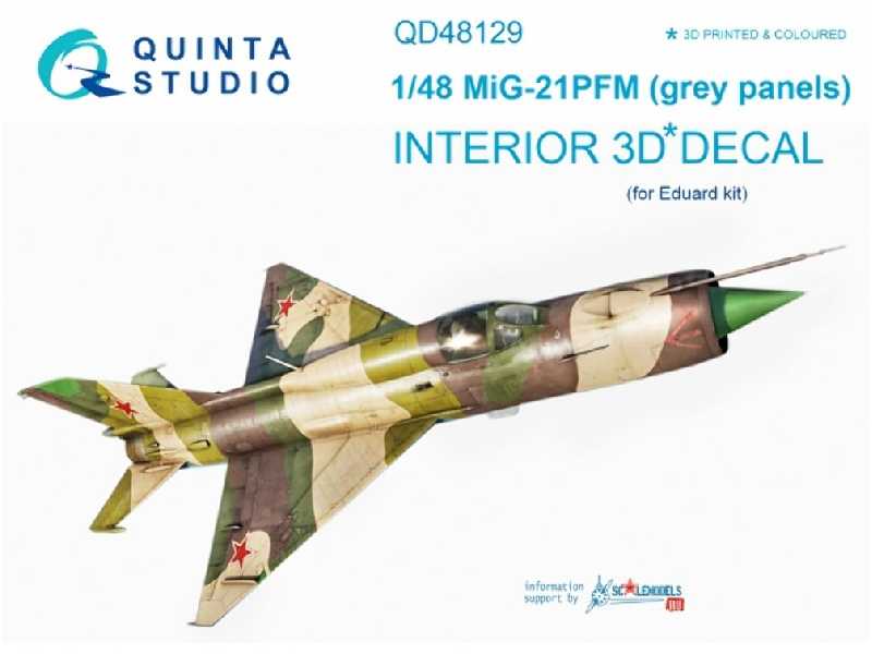 Mig-21pfm (Grey Color Panels) 3d-printed & Coloured Interior On Decal Paper - image 1