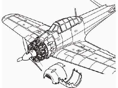 A6M5/A6M5c Engine Set for Hasegawa - image 1