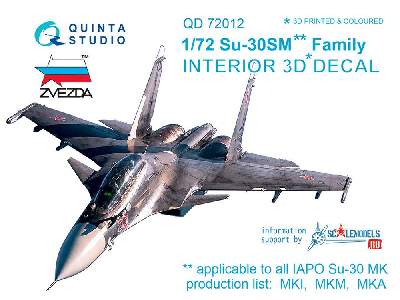 Su-30sm 3d-printed & Coloured Interior On Decal Paper - image 1