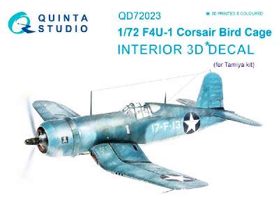 F4u-1 Corsair Bird Cage 3d-printed And Coloured Interior On Decal Paper - image 1