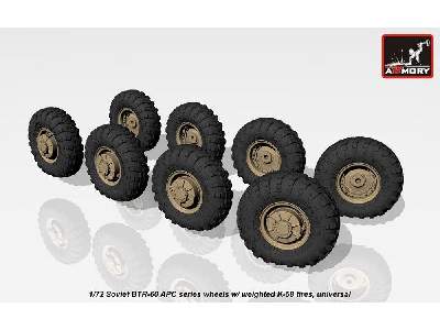 Btr-60 Apc Wheels W/ Weighted Tires K-58 - image 1