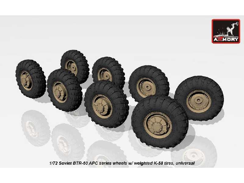 Btr-60 Apc Wheels W/ Weighted Tires K-58 - image 1 Btr-60 Apc Wheels W/ Weighted Tires K-58 - image 1