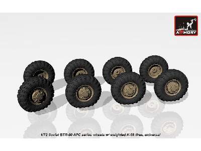 Btr-60 Apc Wheels W/ Weighted Tires K-58 - image 3