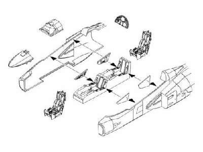 JAS-39D Gripen - interior set for Italeri - image 1