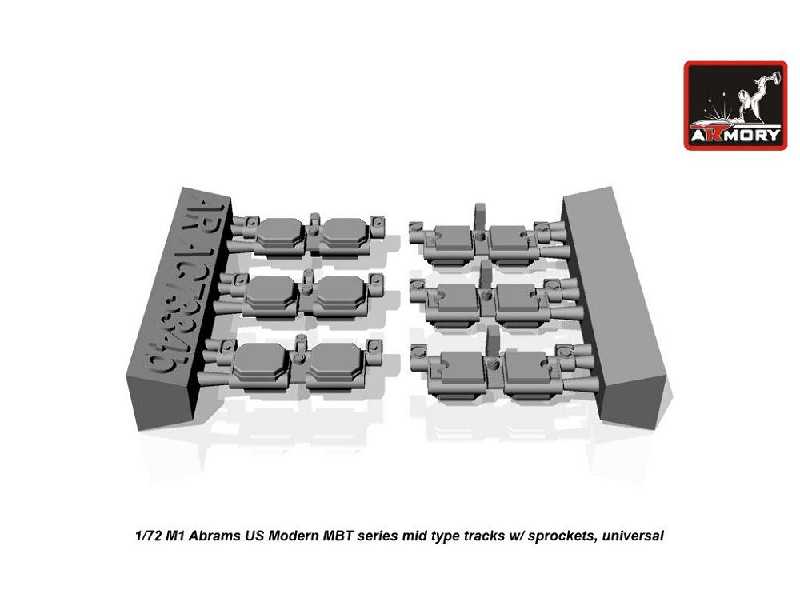 M1 Abrams Series Mid Type Tracks (Solid Teeth) W/ Drive Wheels - image 1