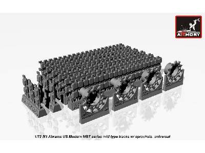 M1 Abrams Series Mid Type Tracks (Solid Teeth) W/ Drive Wheels - image 2