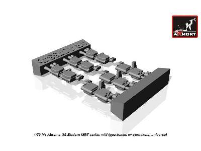 M1 Abrams Series Mid Type Tracks (Solid Teeth) W/ Drive Wheels - image 3