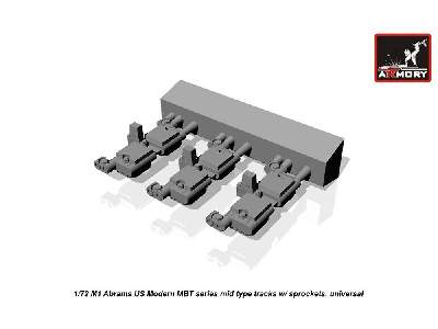 M1 Abrams Series Mid Type Tracks (Solid Teeth) W/ Drive Wheels - image 4