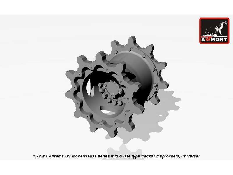 M1 Abrams Series Late Type Tracks (Hollow Teeth) W/ Drive Wheels - image 1