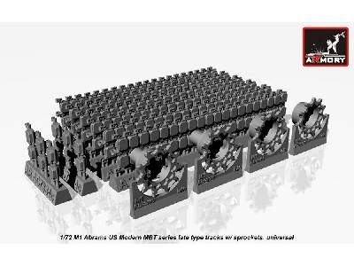 M1 Abrams Series Late Type Tracks (Hollow Teeth) W/ Drive Wheels - image 2