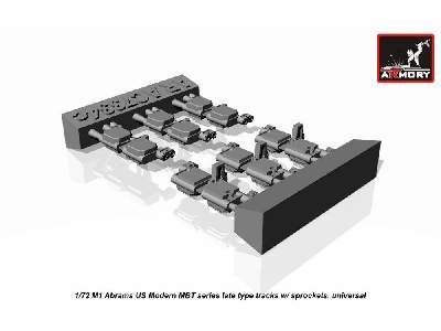 M1 Abrams Series Late Type Tracks (Hollow Teeth) W/ Drive Wheels - image 4