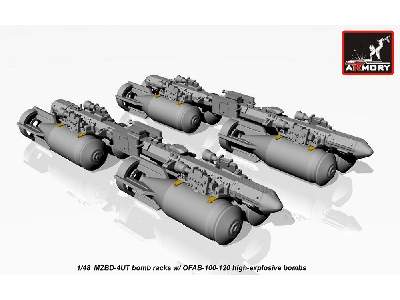 Mzbd-4ut W/ 4x Ofab-100-120 High-explosive Bombs, Resin Ordnance Set W/ Pe Parts - image 1