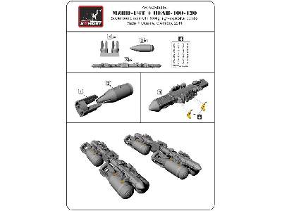 Mzbd-4ut W/ 4x Ofab-100-120 High-explosive Bombs, Resin Ordnance Set W/ Pe Parts - image 5