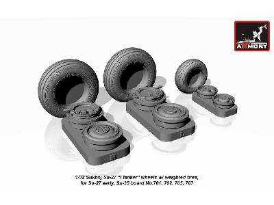 Sukhoj Su-27 Flanker Early Wheels W/ Weighted Tires - image 2