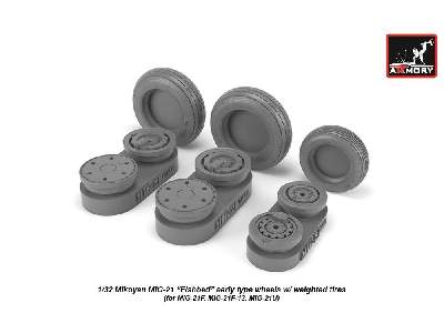 Mikoyan Mig-21 Fishbed Wheels W/ Weighted Tires, Early - image 1