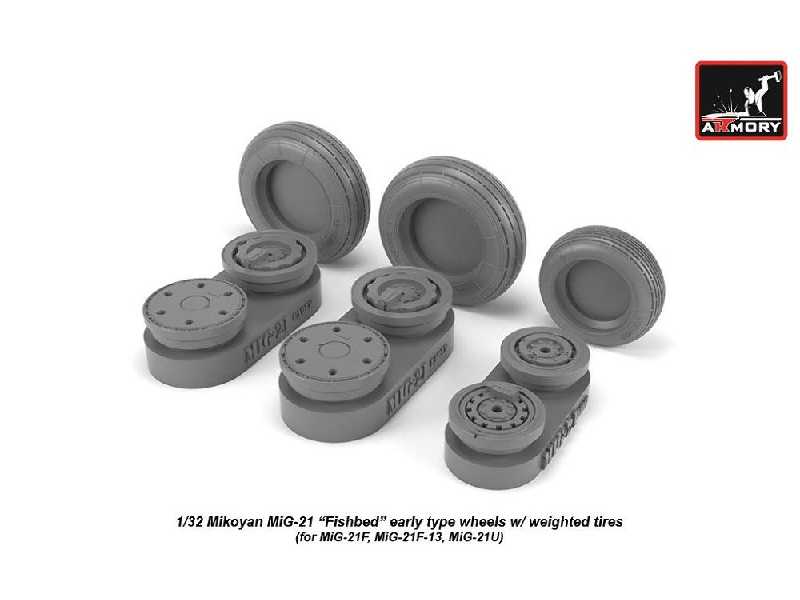 Mikoyan Mig-21 Fishbed Wheels W/ Weighted Tires, Early - image 1