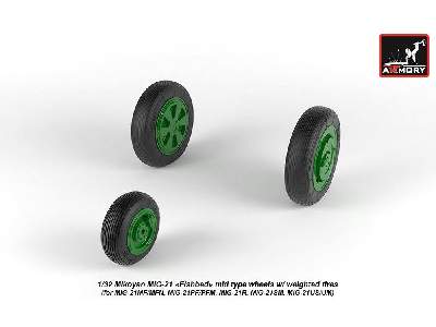 Mikoyan Mig-21 Fishbed Wheels W/ Weighted Tires, Mid - image 3