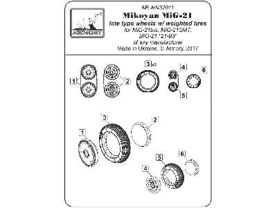 Mikoyan Mig-21 Fishbed Wheels W/ Weighted Tires, Late - image 7