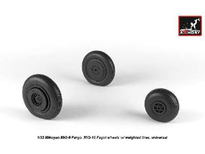 Mikoyan Mig-9 Fargo / Mig-15 Fagot (Early) Wheels W/ Weighted Tires - image 1