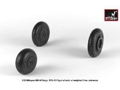 Mikoyan Mig-9 Fargo / Mig-15 Fagot (Early) Wheels W/ Weighted Tires - image 2