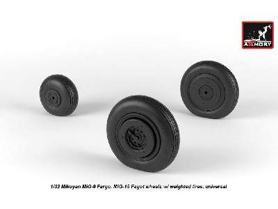 Mikoyan Mig-9 Fargo / Mig-15 Fagot (Early) Wheels W/ Weighted Tires - image 3