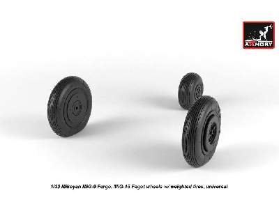 Mikoyan Mig-9 Fargo / Mig-15 Fagot (Early) Wheels W/ Weighted Tires - image 4