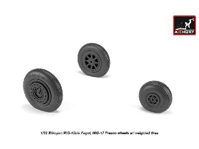 Mikoyan Mig-15bis Fagot (Late) / Mig-17 Fresco Wheels W/ Weighted Tires - image 1