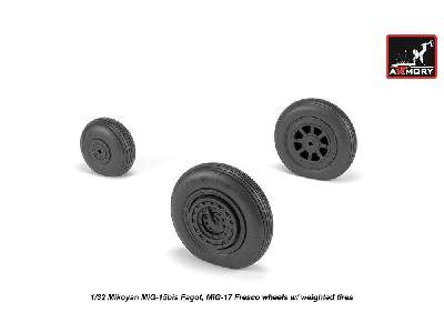 Mikoyan Mig-15bis Fagot (Late) / Mig-17 Fresco Wheels W/ Weighted Tires - image 3