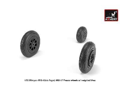 Mikoyan Mig-15bis Fagot (Late) / Mig-17 Fresco Wheels W/ Weighted Tires - image 4