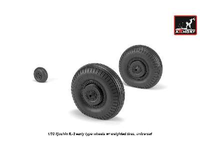 Iljushin Il-2 Bark (Early) Wheels W/ Weighted Tires - image 1