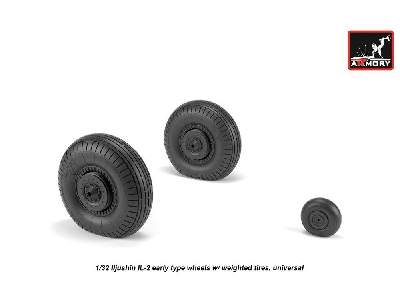 Iljushin Il-2 Bark (Early) Wheels W/ Weighted Tires - image 3