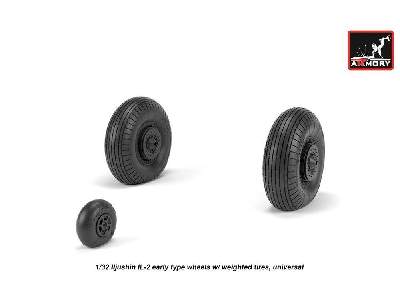 Iljushin Il-2 Bark (Early) Wheels W/ Weighted Tires - image 4
