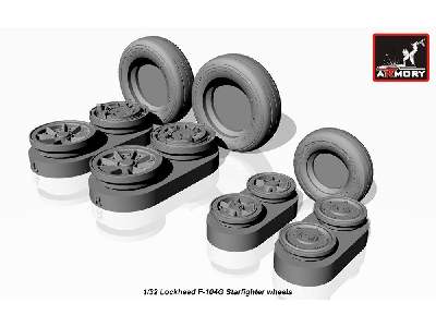 F-104g Starfighter Wheels, W/ Optional Nose Wheels, Weighted - image 1