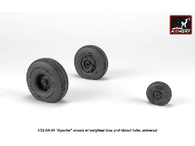 Ah-64 Apache Wheels W/ Weighted Tires, Spoked Hubs - image 3