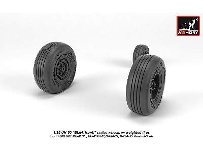 Uh-60 Black Hawk Wheels W/ Weighted Tires - image 4