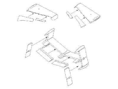 He 162 Control surfaces set - image 1