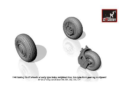 Sukhoj Su-27 Wheels W/ Early Type Hubs, Weighted Tires, Late Type Front Mudguard - image 1