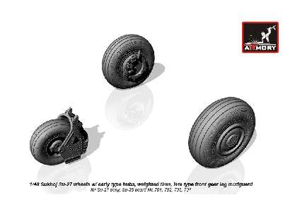 Sukhoj Su-27 Wheels W/ Early Type Hubs, Weighted Tires, Late Type Front Mudguard - image 3