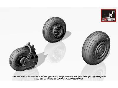 Sukhoj Su-27/30 Wheels W/ Late Type Hubs, Weighted Tires, Front Mudguard - image 3