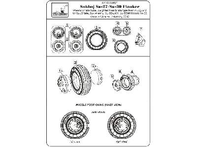 Sukhoj Su-27/30 Wheels W/ Late Type Hubs, Weighted Tires, Front Mudguard - image 6