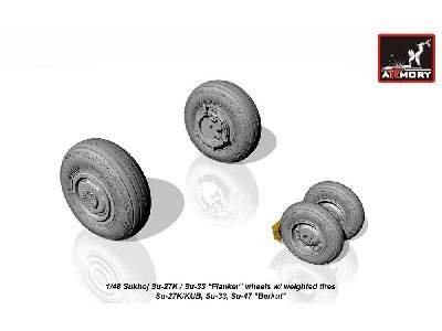 Sukhoj Su-27k / Su-33 Wheels W/ Weighted Tires, Front Mudguard - image 1